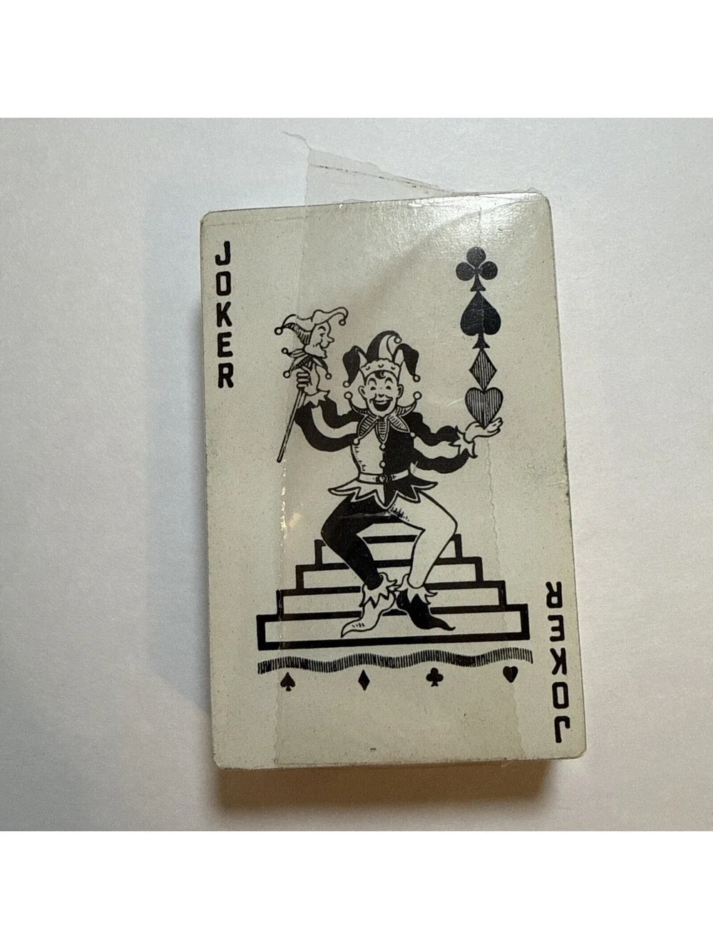 Vintage Fancy Duratone Plastic Coated Playing Cards Green With Stamps